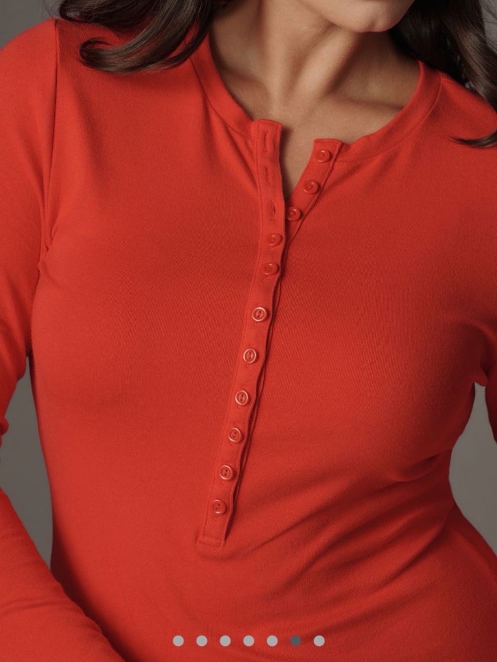 Anthropologie Daily Practice Long-Sleeve Ribbed Maxi Dress- Bright Red - Picture 6 of 11